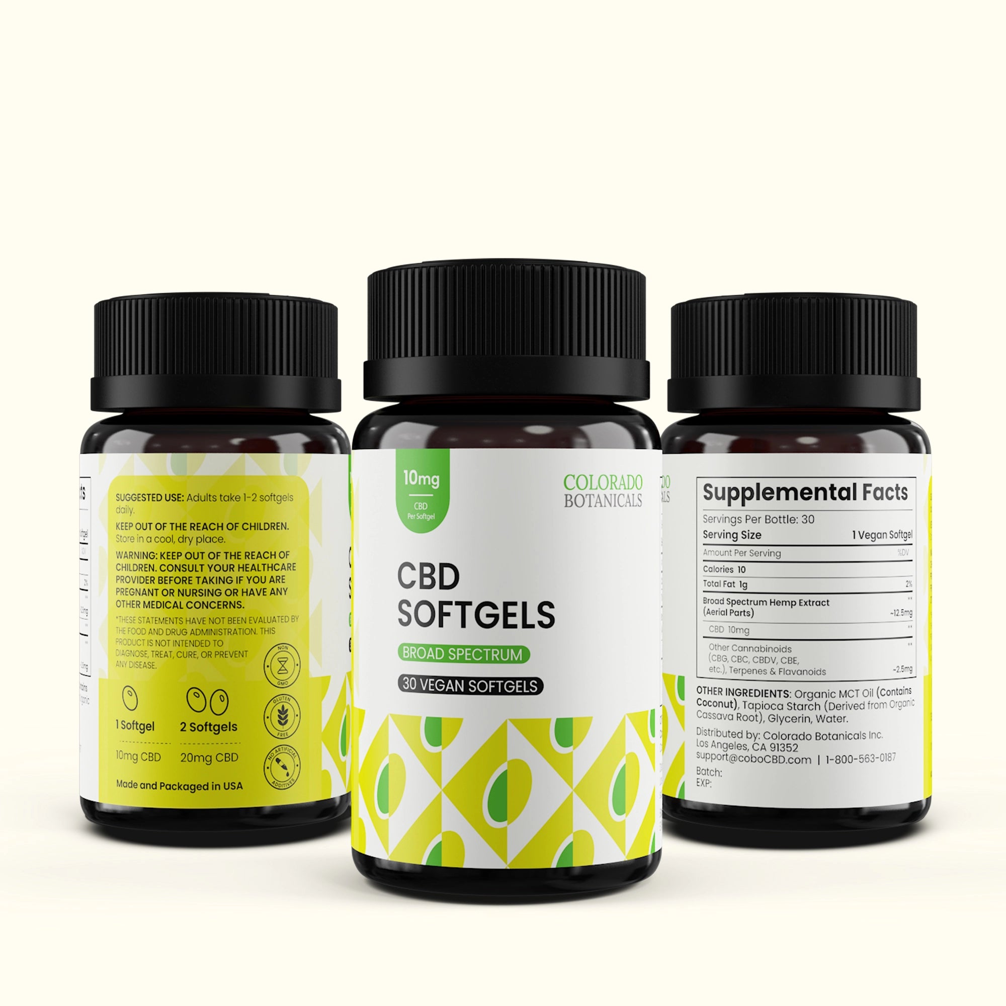 10mg Broad Spectrum CBD Softgels - Colorado Botanicals