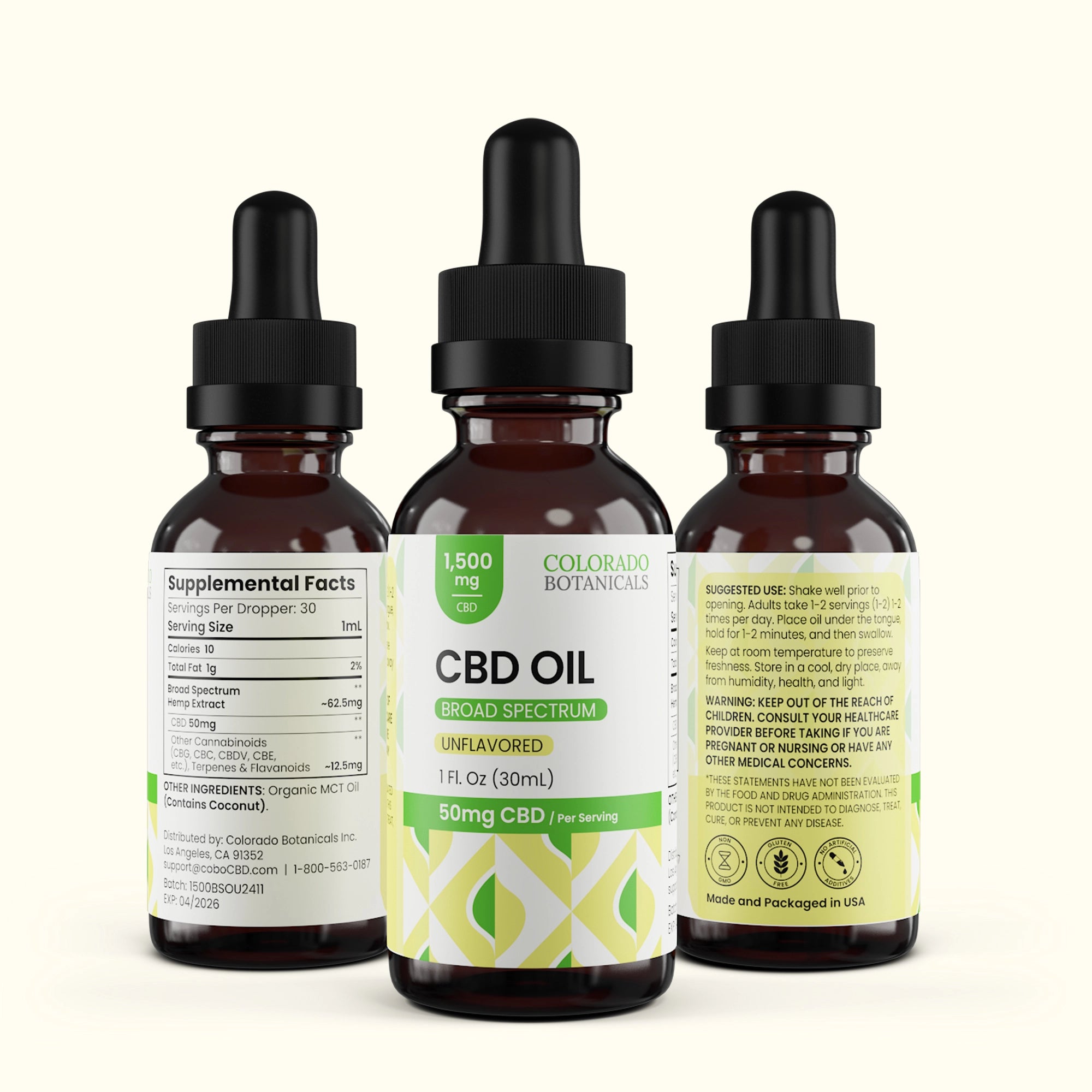 1,500mg Broad Spectrum CBD Oil - Colorado Botanicals