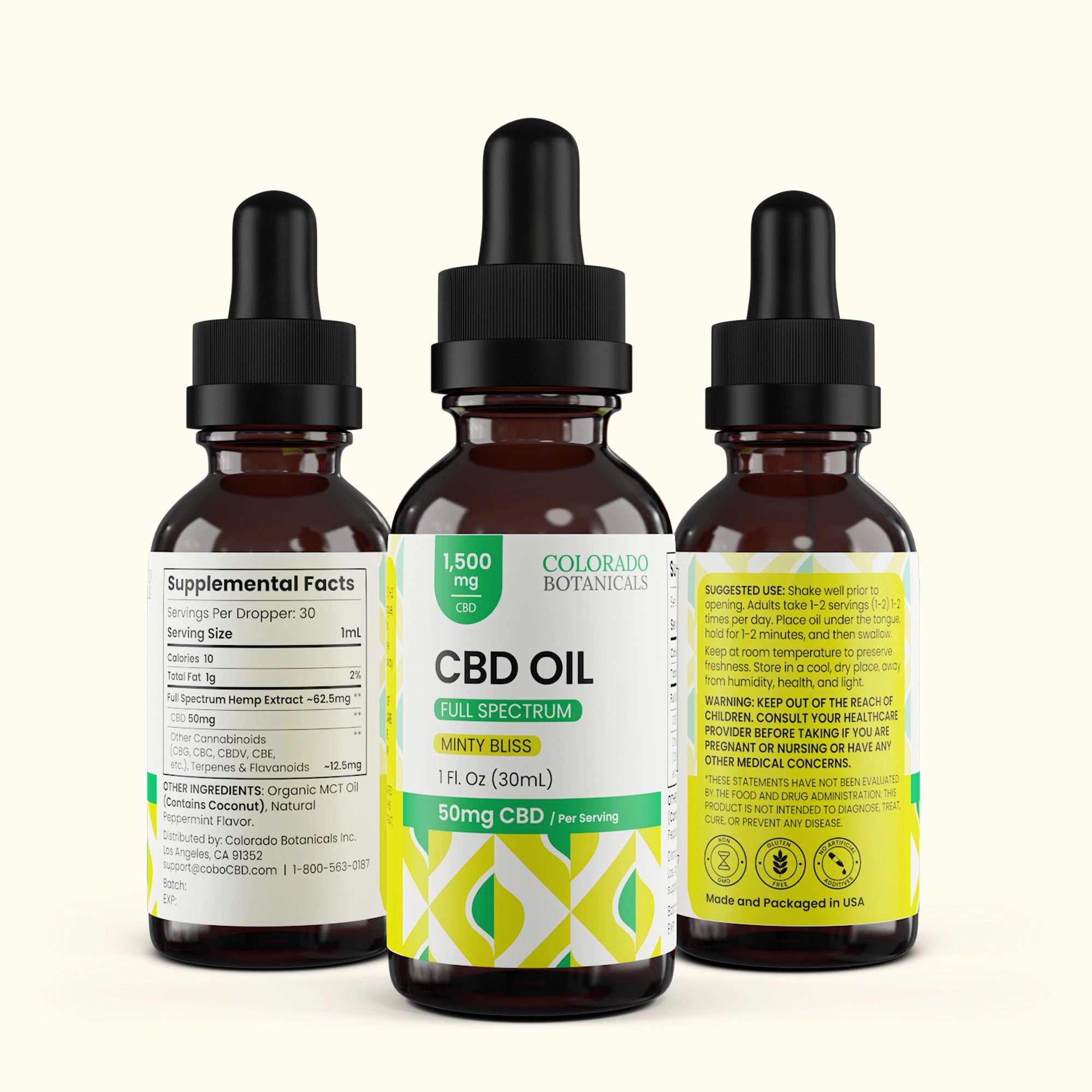 1,500mg Full Spectrum CBD Oil - Colorado Botanicals