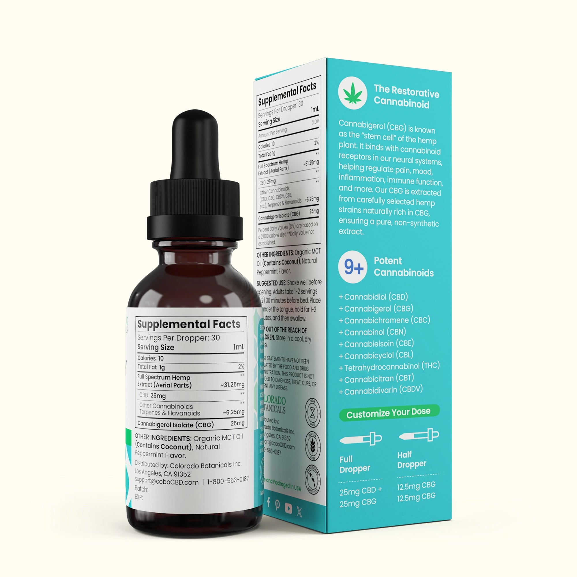 Recovery 1,500mg CBG + Full Spectrum CBD Oil - Colorado Botanicals