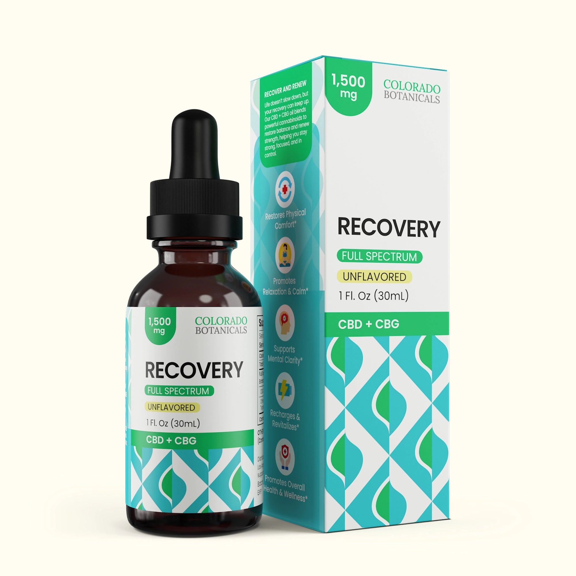 Recovery 1,500mg CBG + Full Spectrum CBD Oil - Colorado Botanicals