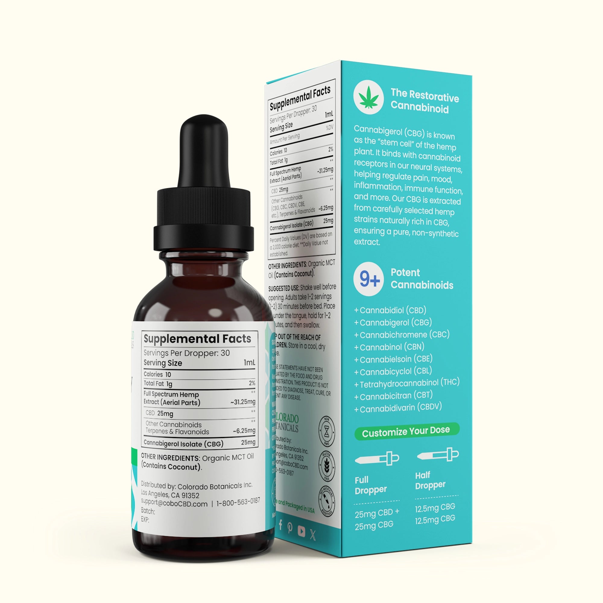 Recovery 1,500mg CBG + Full Spectrum CBD Oil - Colorado Botanicals
