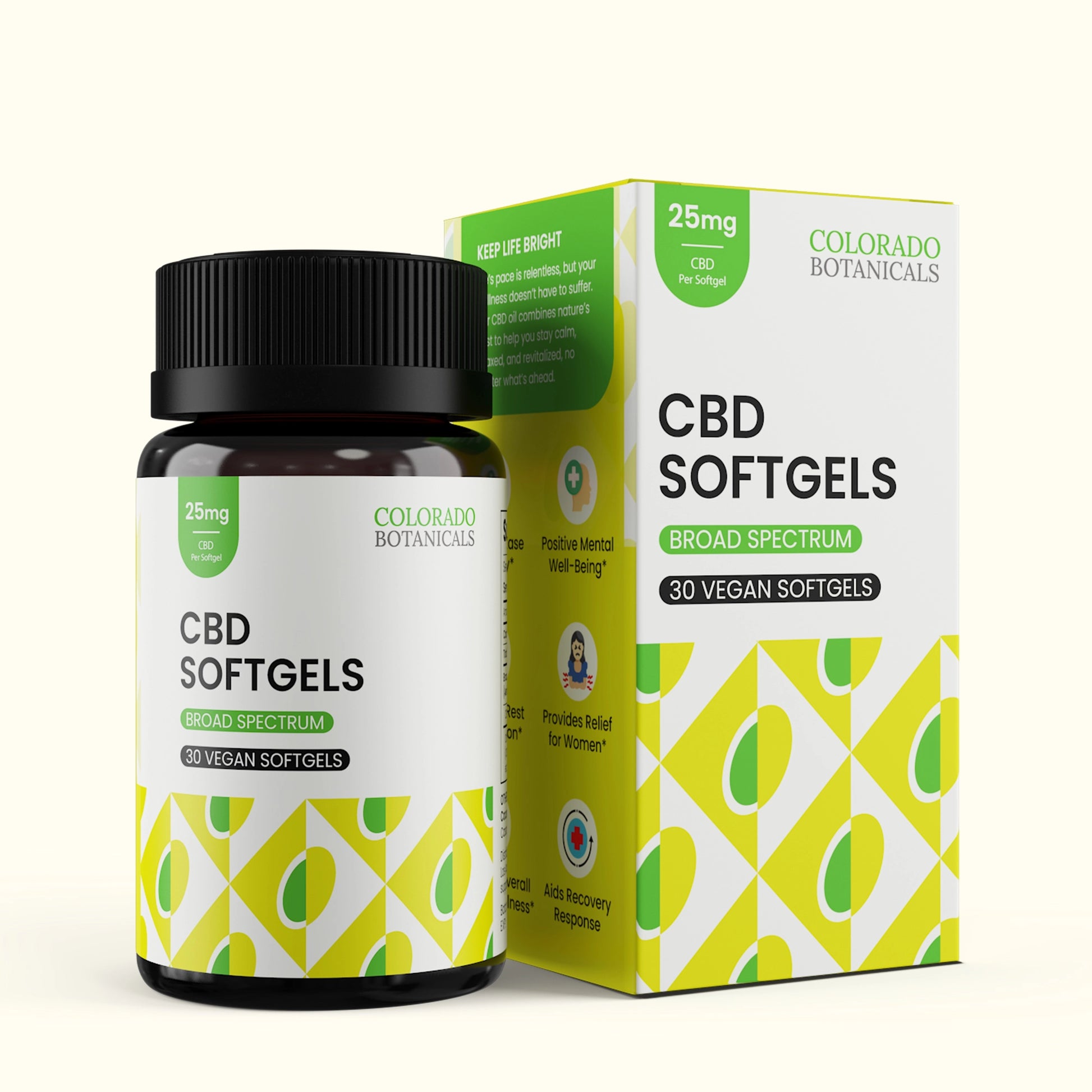 25mg Broad Spectrum CBD Softgels - Colorado Botanicals