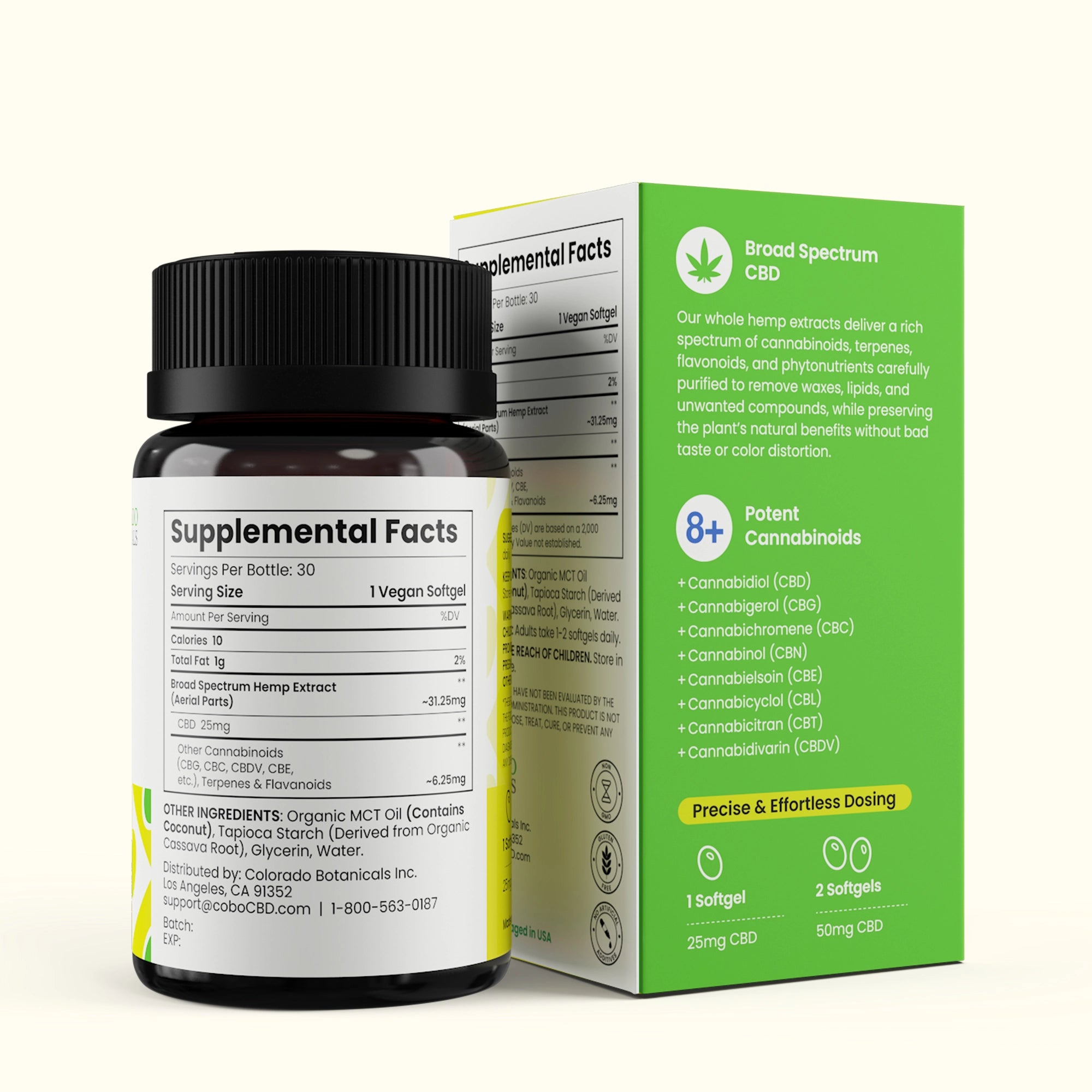 25mg Broad Spectrum CBD Softgels - Colorado Botanicals