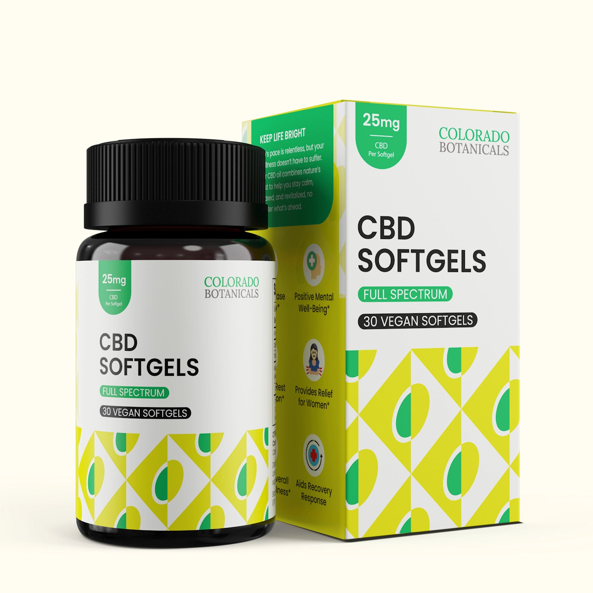 25mg Full Spectrum CBD Softgels - Colorado Botanicals