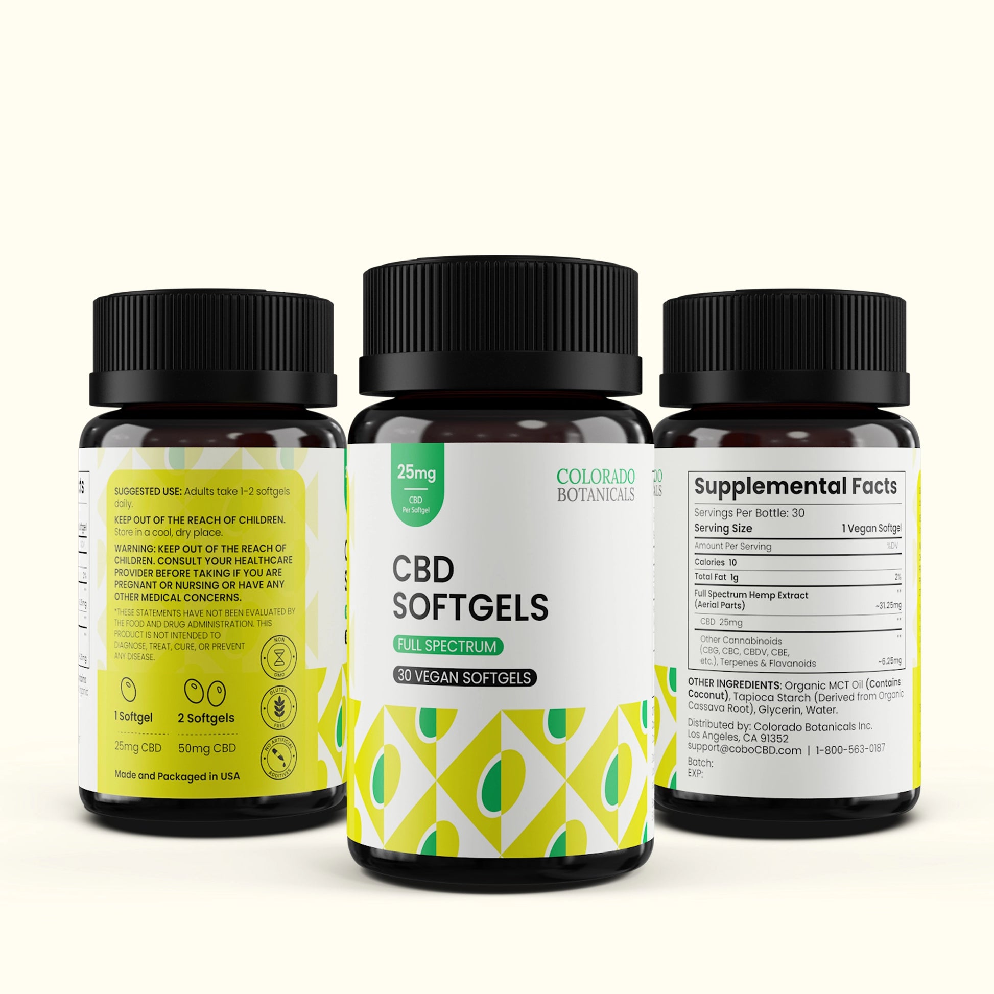 25mg Full Spectrum CBD Softgels - Colorado Botanicals