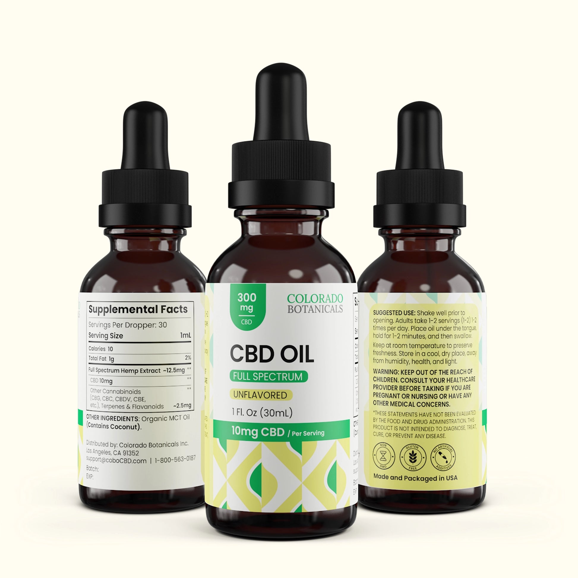 300mg Full Spectrum CBD Oil - Colorado Botanicals