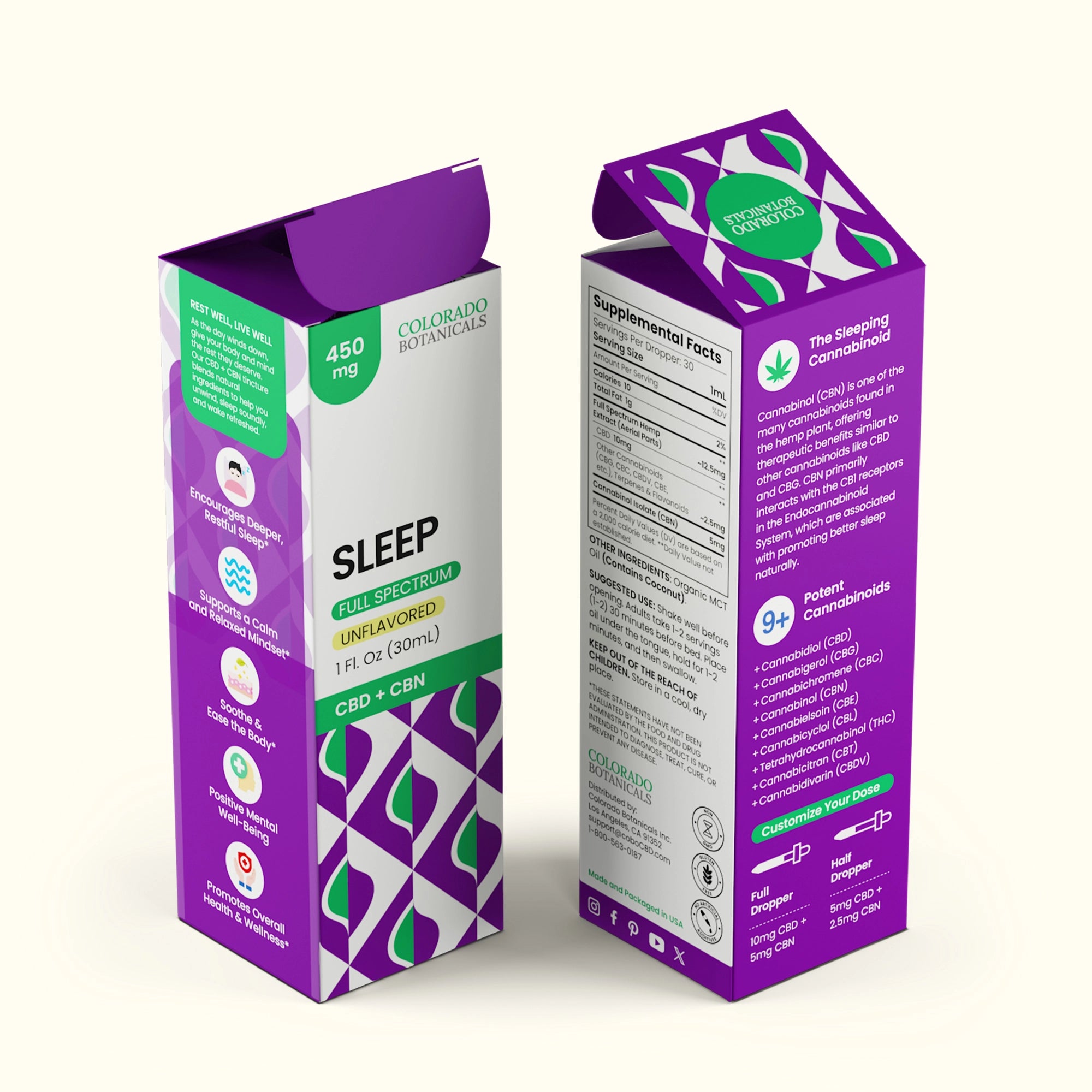 450mg CBD + CBN For Sleep - Colorado Botanicals