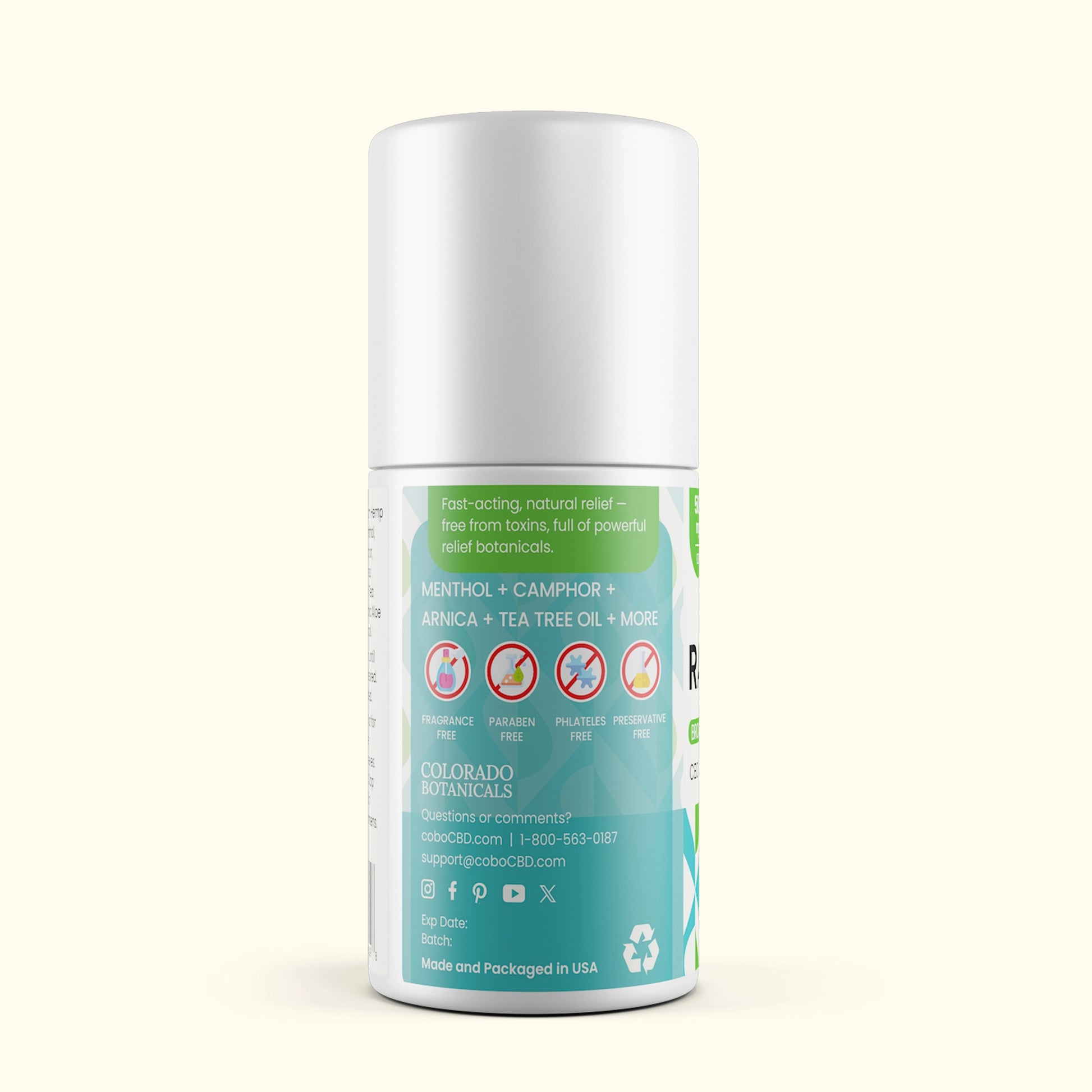 500mg Rapid Relief CBD Roll-On (Alleviate) - Colorado Botanicals