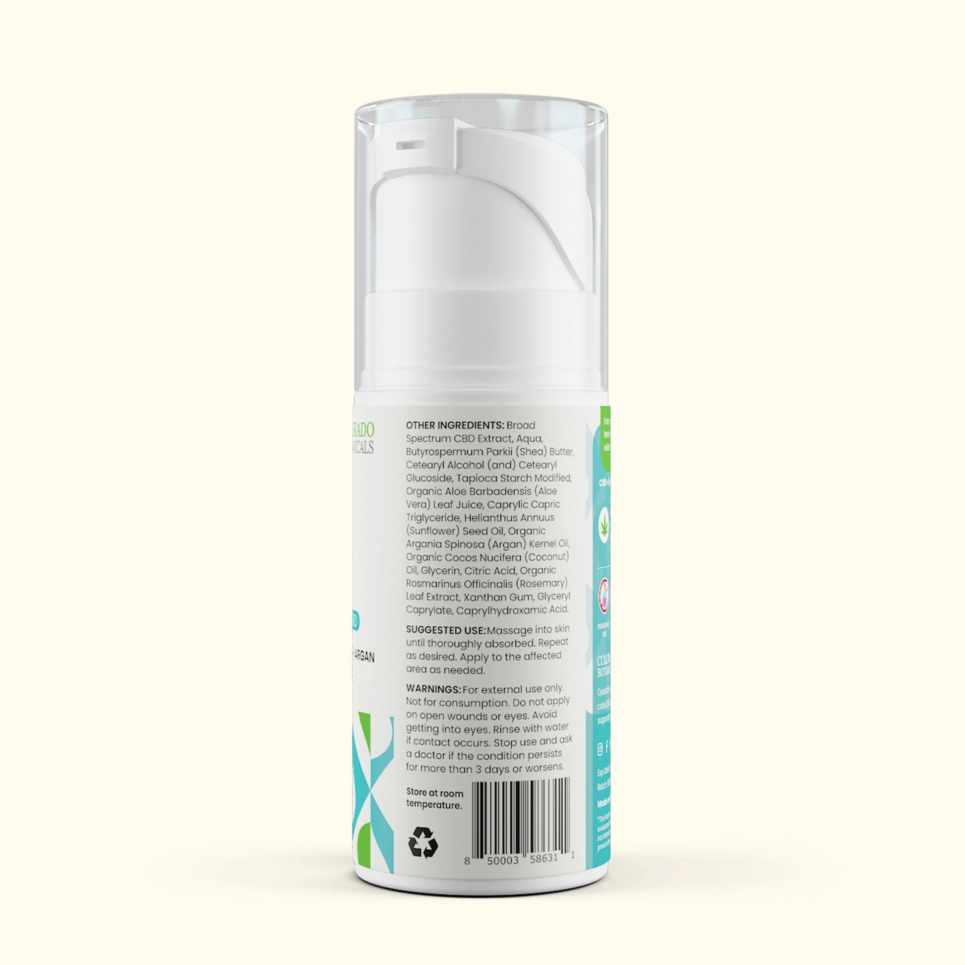 500mg Relief CBD Cream Pump - Colorado Botanicals