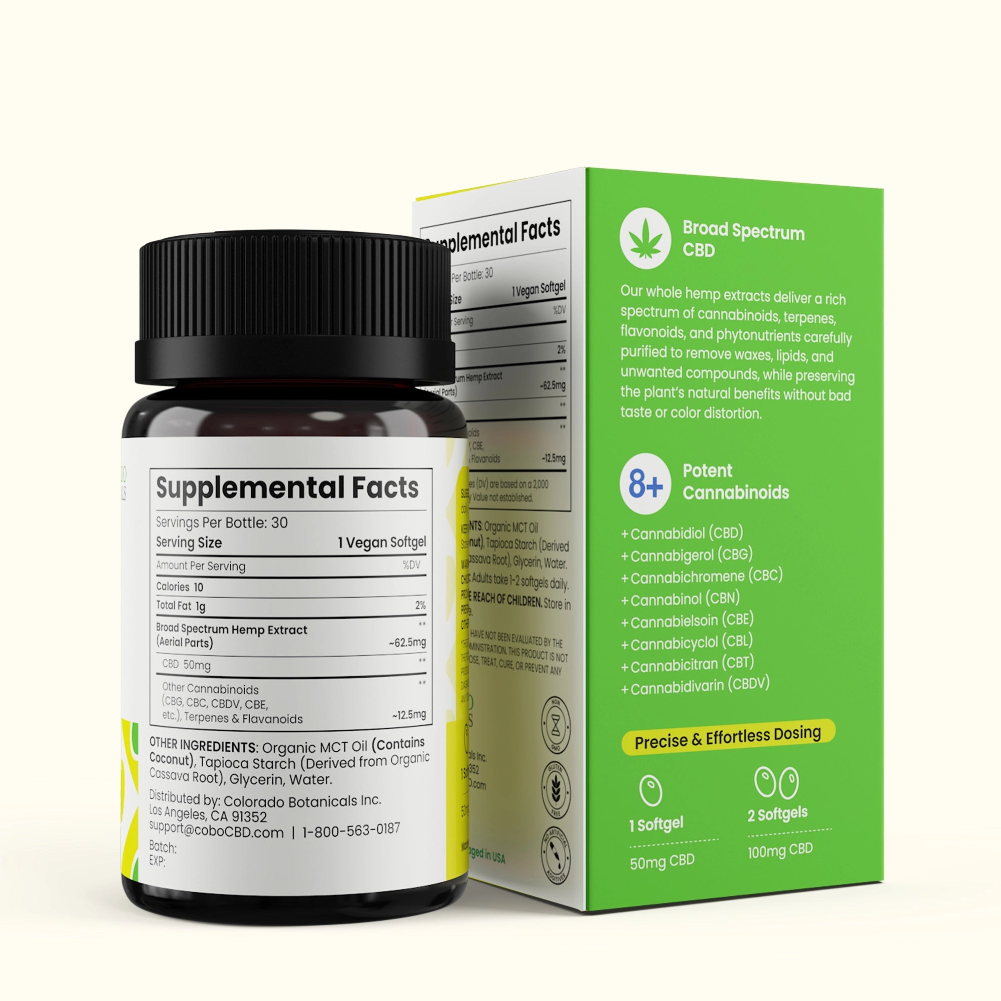50mg Broad Spectrum CBD Softgels - Colorado Botanicals