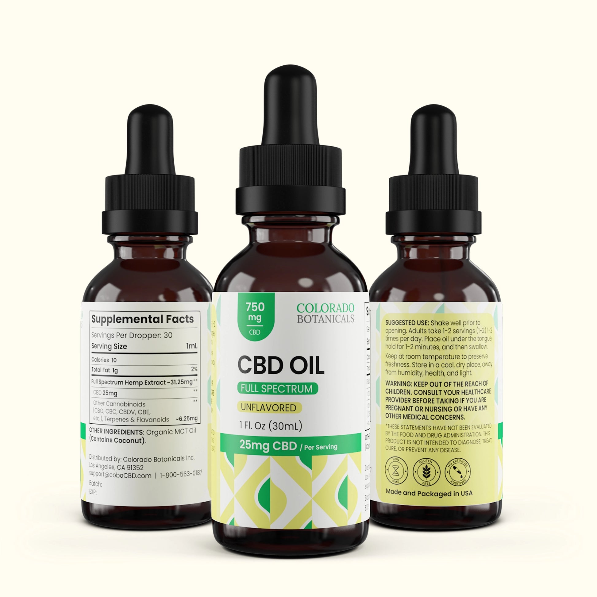 750mg Full Spectrum CBD Oil - Colorado Botanicals