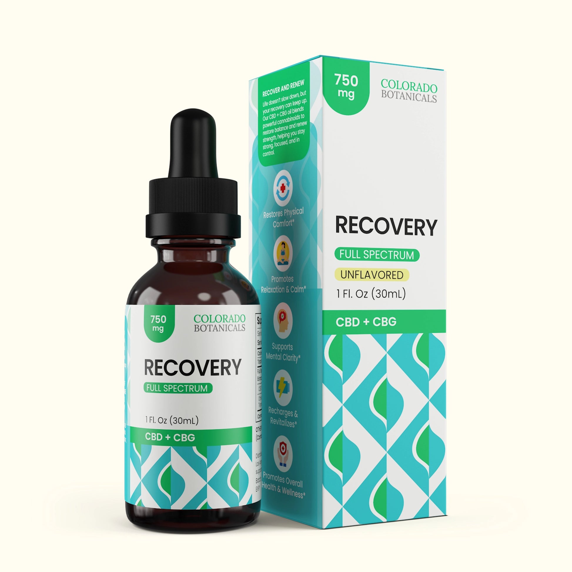 Recovery 750mg CBG + Full Spectrum CBD Oil - Colorado Botanicals