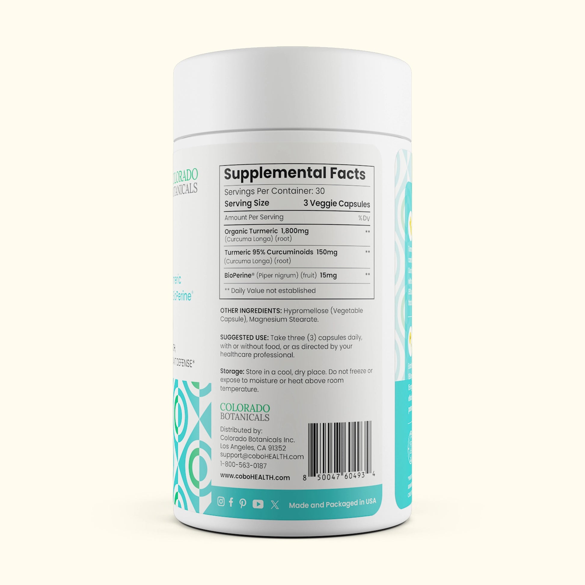 Organic Turmeric Capsules - Colorado Botanicals