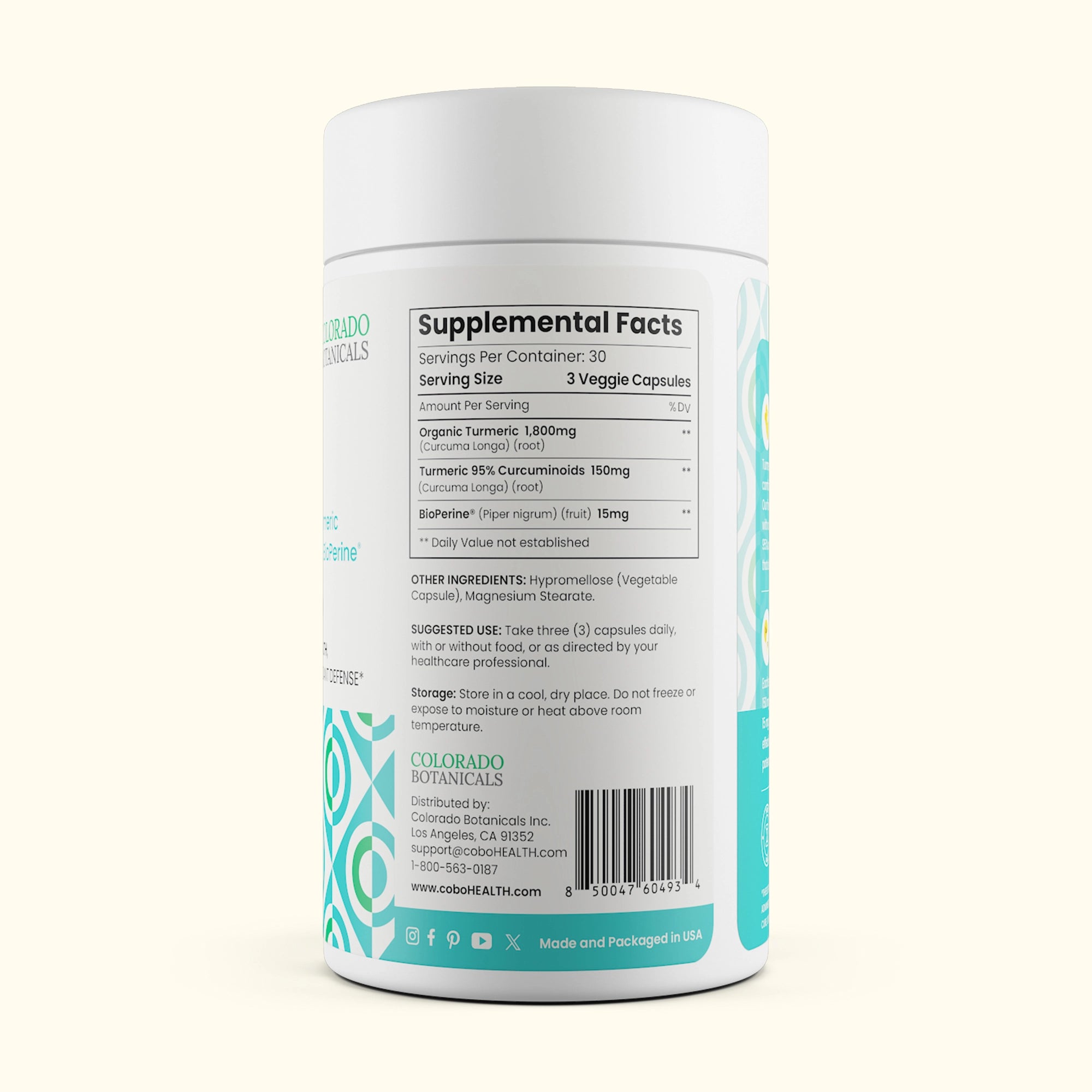 Organic Turmeric Capsules - Colorado Botanicals